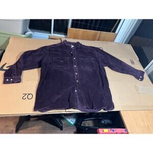 King Size XL Purple Button Down Shirt, Men's‎ Short Sleeve Shirt, Casual Summer